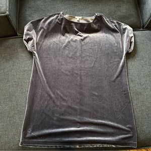 Gray Velvet Short Sleeve Top